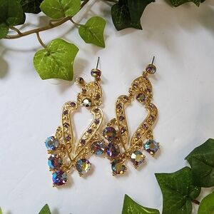 Beautiful Glam Gold with Iridescent Crystals